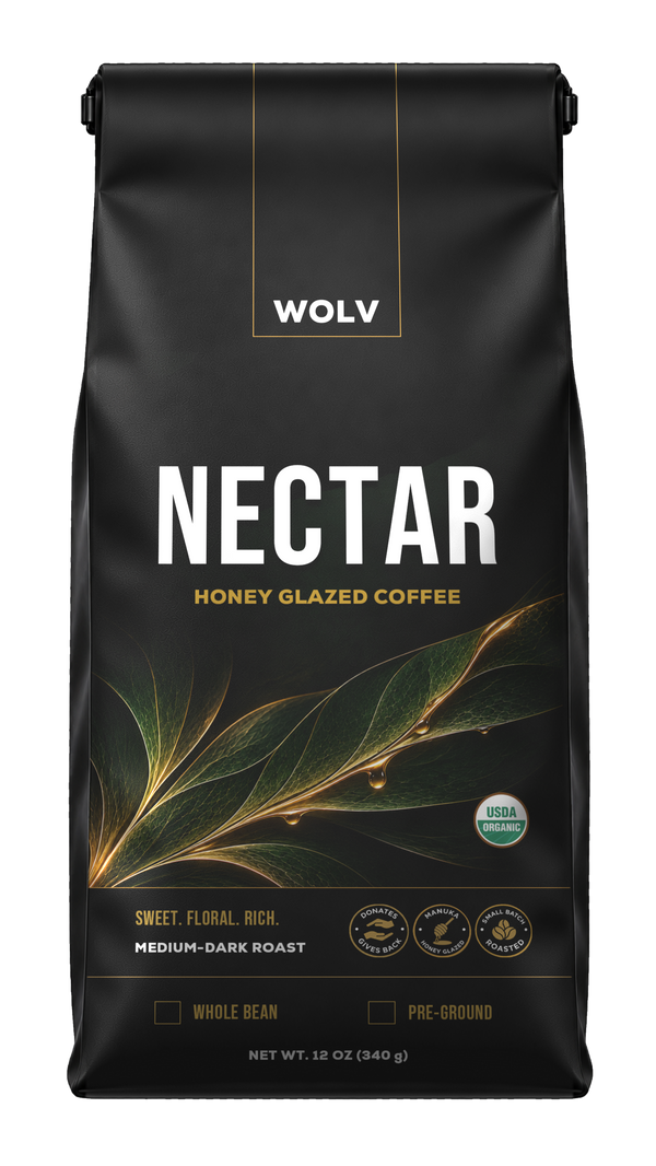 Nectar organic coffee, 12 oz bag, front