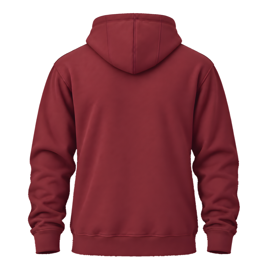 Zip Hoodie · Burgundy · Back