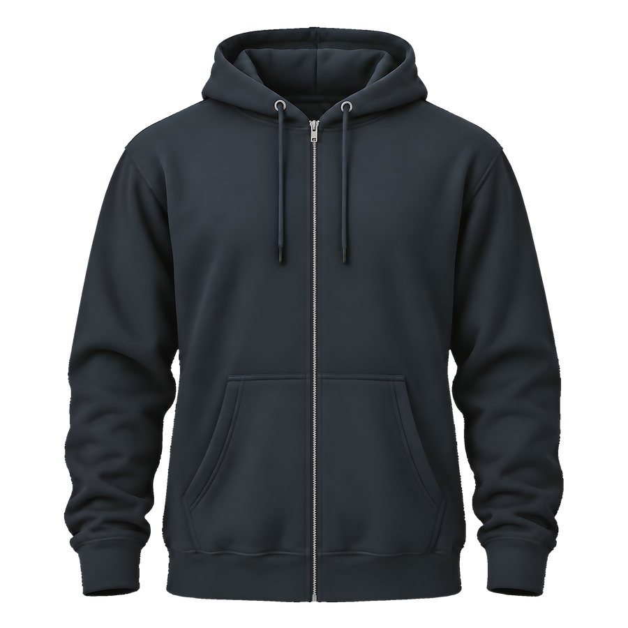 Zip Hoodie · Navy · Front