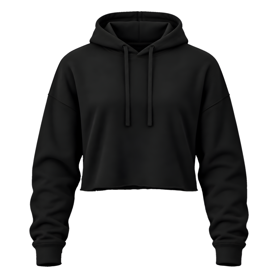Cropped Hoodie · Black · Front