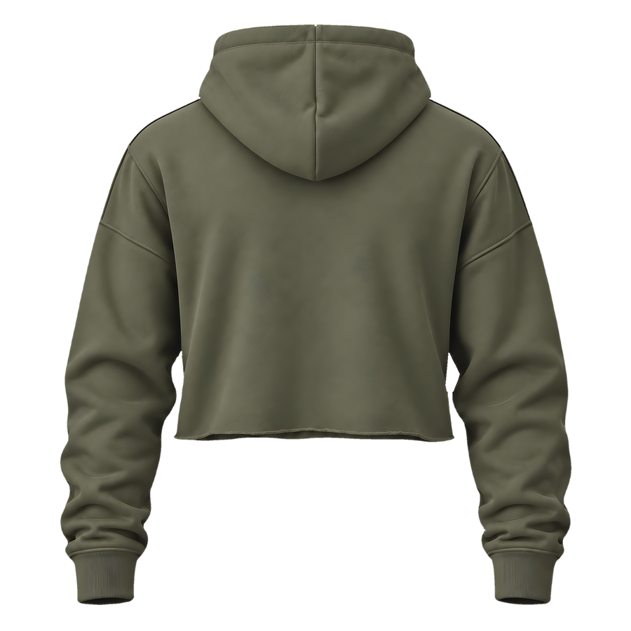 Cropped Hoodie · Green · Back