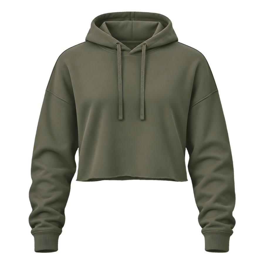 Cropped Hoodie · Green · Front