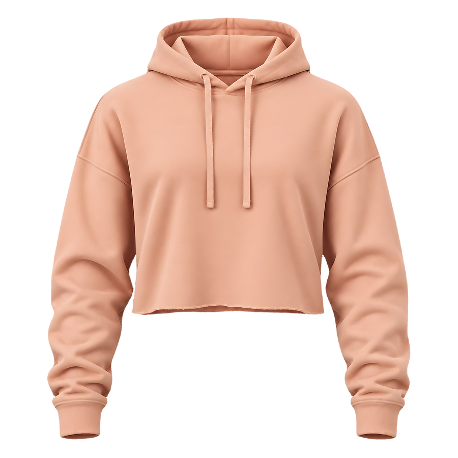 Cropped Hoodie · Peach · Front